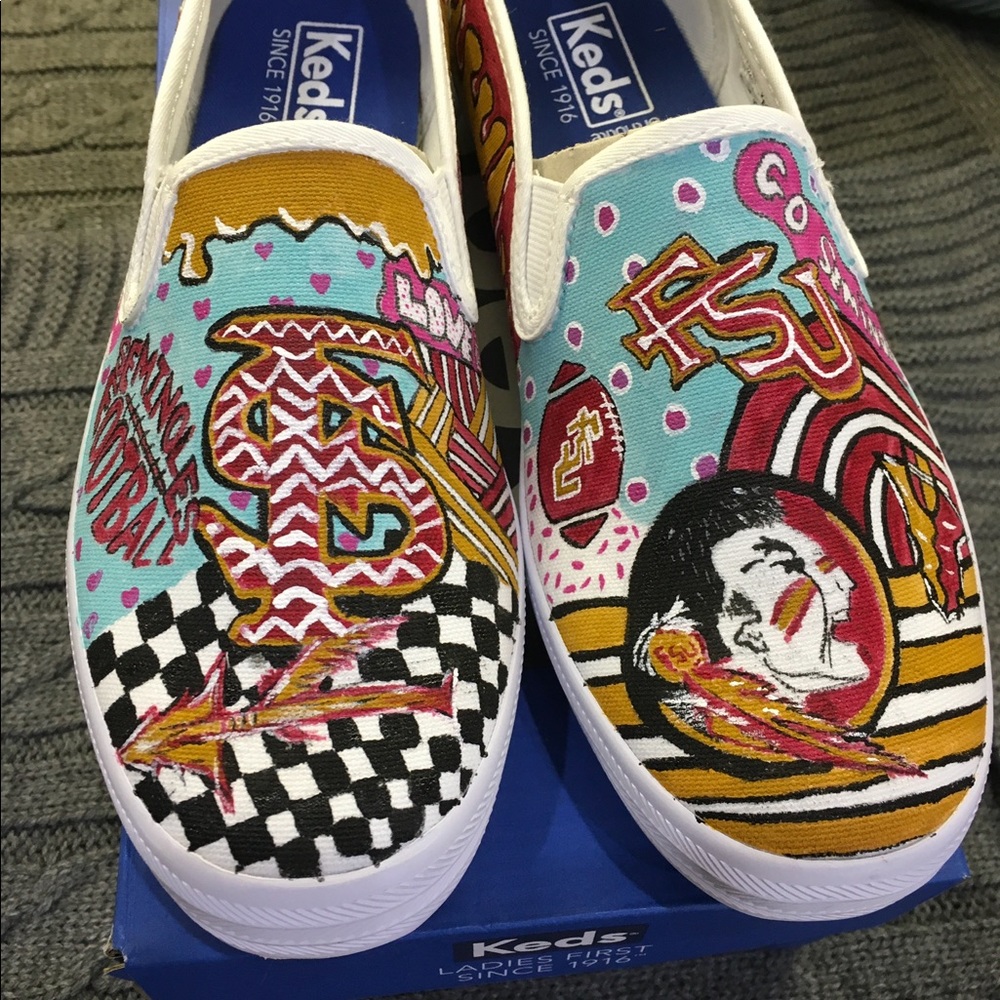 Brand New! Hand painted slip on Ladies KEDS sz 7.5